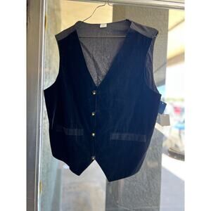 Vintage black cotton suede vest size large